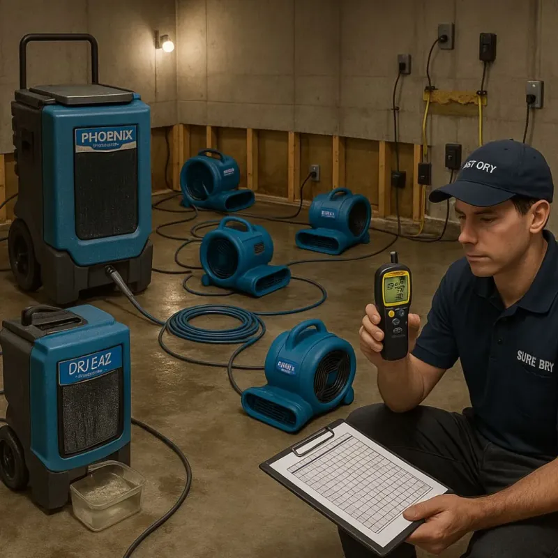 Structural Drying and Dehumidification process in Strasburg, PA